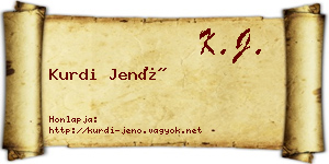 Kurdi Jenő névjegykártya