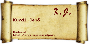 Kurdi Jenő névjegykártya